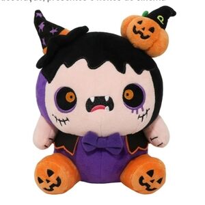 2/$20 Gothic Halloween Plush Toy with Pumpkin Hat